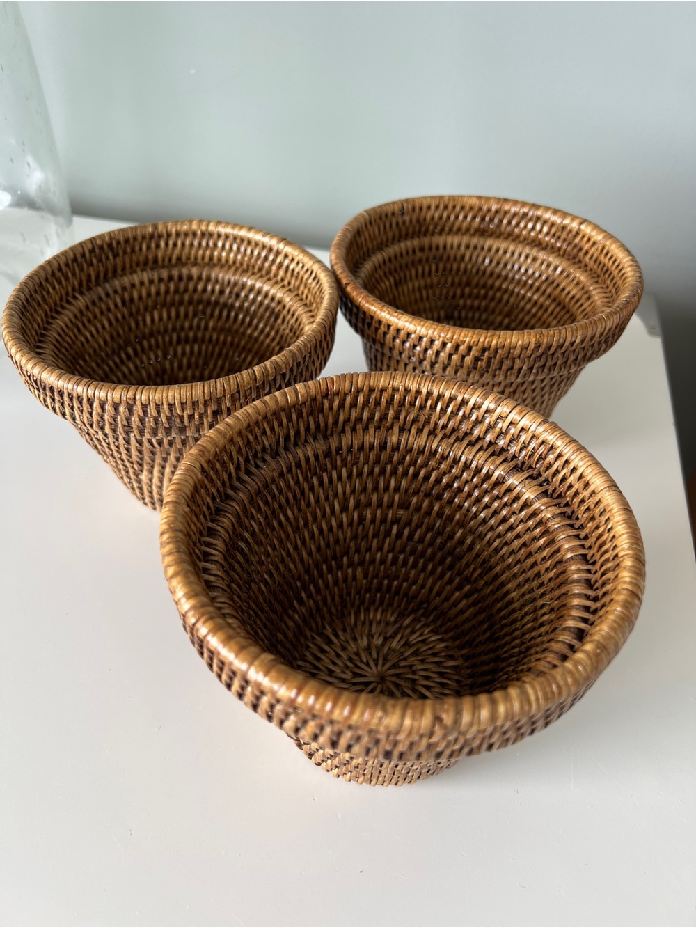 Vintage Ratan Basket Pot - Set of 3 - Picture 3 of 10